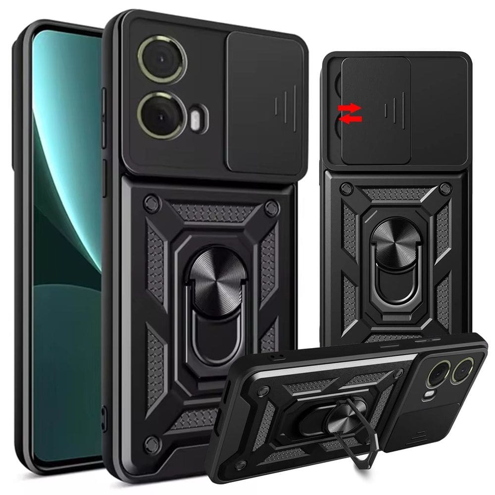 Capa Capinha Case para Motorola Moto G35 - Protetora Resistente Anti Impacto Queda Armadura Militar Cor:Preto