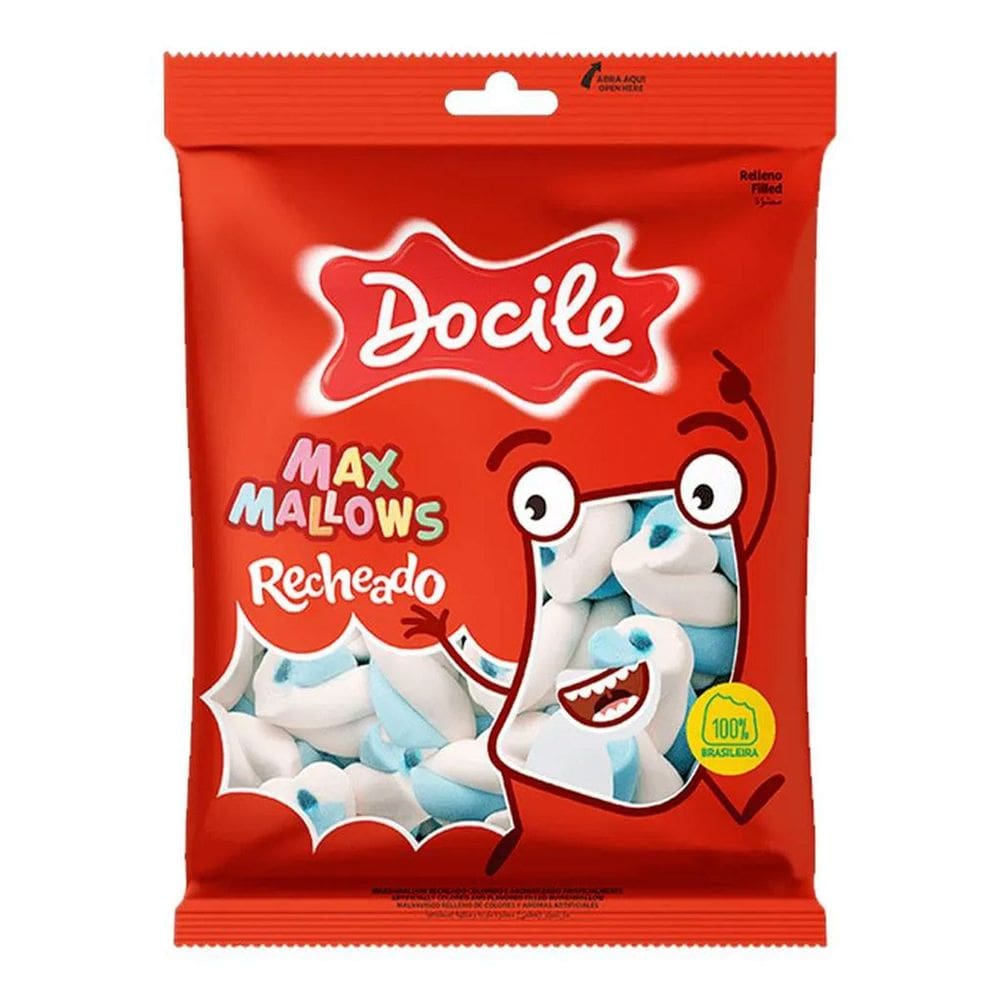 Marshmallow Twist Recheado Branco e Azul Maxmallows - 220g