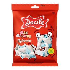 Marshmallow Twist Recheado Branco e Azul Maxmallows - 220g