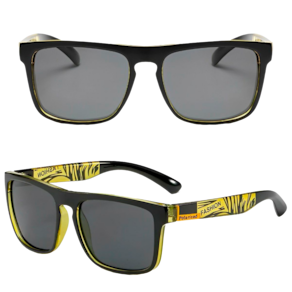 Óculos De Sol Masculino Polarizado Quadrado Amarelo Com Proteção UV400 - OMG