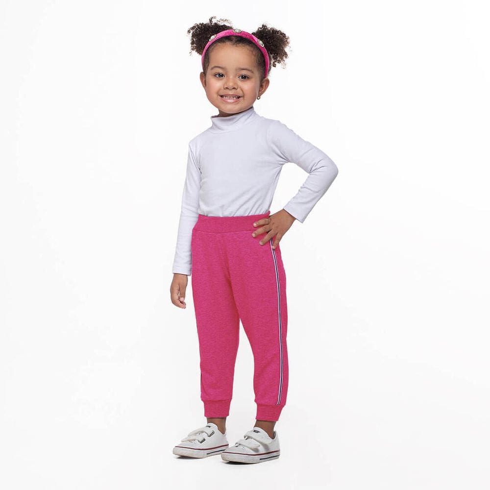 Calça Moletom Bebê Tira Lateral