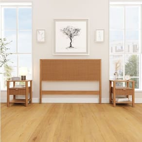 Conjunto Cabeceira Casal com 2 Mesas de Cabeceira Oiti Cabecasa MadeiraMadeira Marrom
