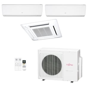 Ar-Condicionado Multi Split Inverter Fujitsu 18.000 (2x Evap HW 7.000 + 1x Evap Cassete 4 Vias 9.000) Quente/Frio 220V