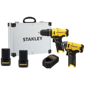 Kit Parafusadeira e Furadeira/Parafusadeira Impacto 2 Baterias Carregador Maleta SCHI10D2FK Stanley