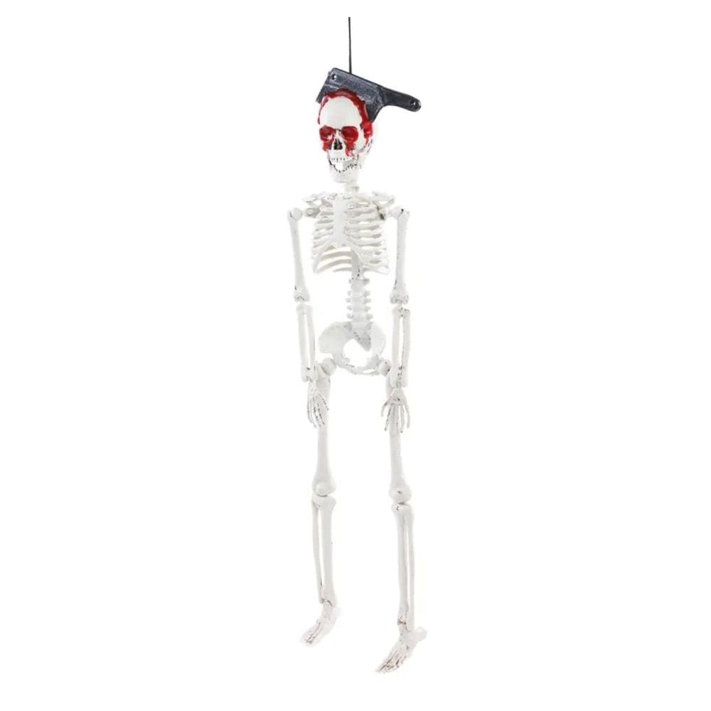 Decoração Halloween Esqueleto Faca na Caveira para Pendurar