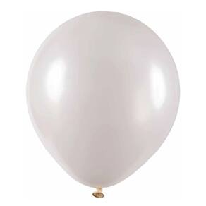Balão Branco de Látex Metalizado - 9 Polegadas - 50 Unidades