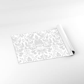 Papel De Parede Adesivo Azulejo Arabesco Cinza 2,80M