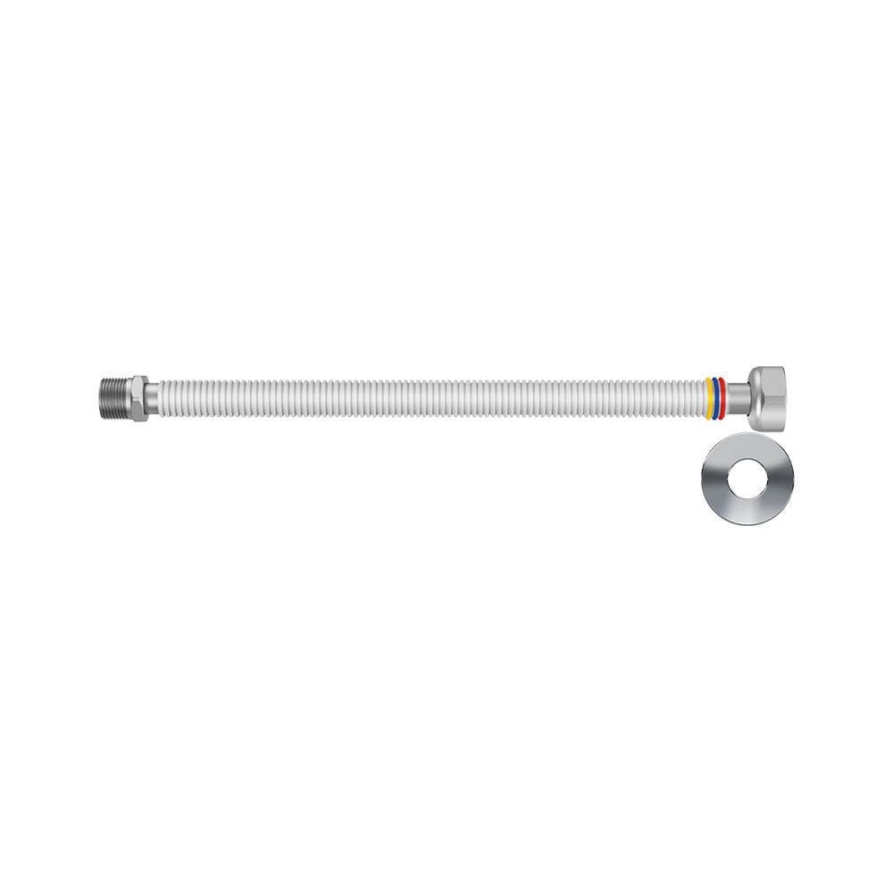 Engate Extensível 3 em 1 para Água Fria/Quente e Gás Censi 30cm 1/2" / 3/4" com Canopla