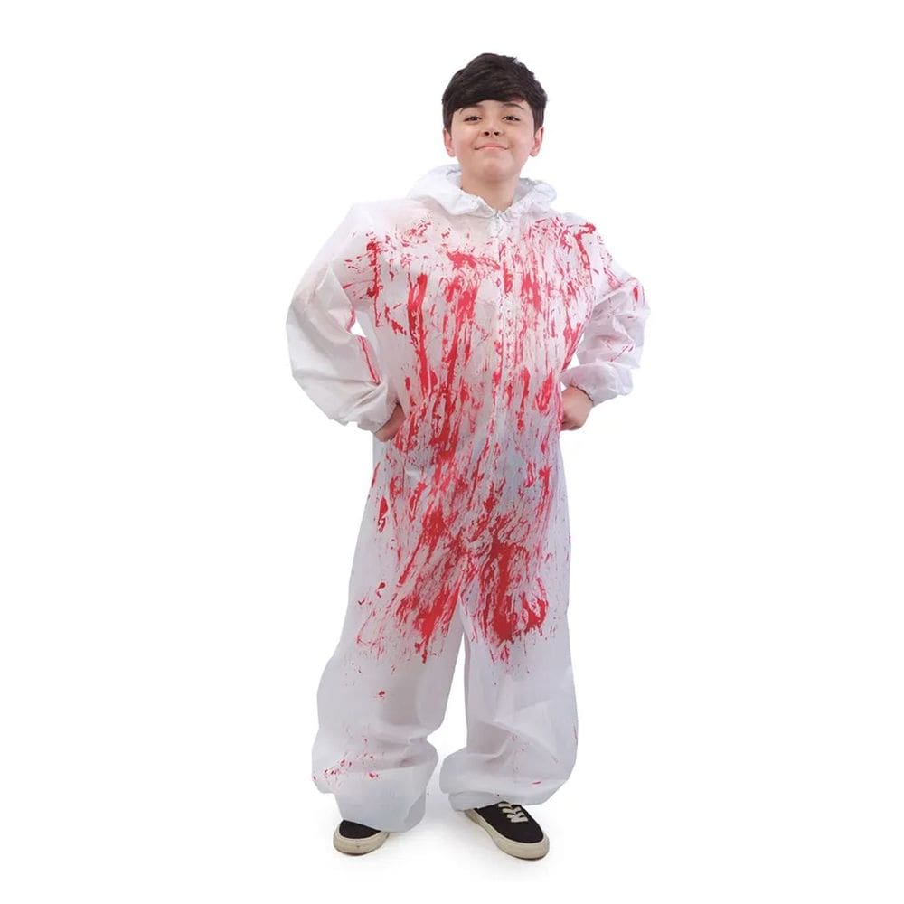 Fantasia Infantil Halloween Açougueiro Sangrento Com Capuz