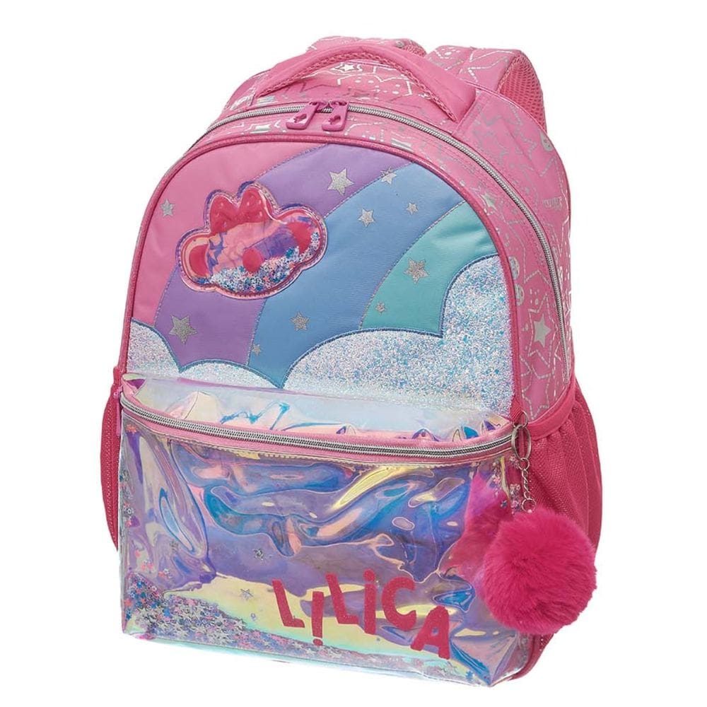 Mochila Infantil Escolar Menina Feminino Lilica Ripilica Alças Costas Reforçada Cor Rosa Resistente Durável Importada