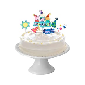 Topo de Bolo Peppa Pig Decorativo Parabéns - 6 Unidades