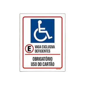 Kit 3 Placas Vaga Exclusiva Deficientes Obrigatório Cartão