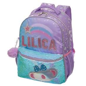 Mochila Infantil Escolar Menina Feminino Lilica Ripilica Costas Alças Reforçada Cor Lilás Resistente Durável Importada
