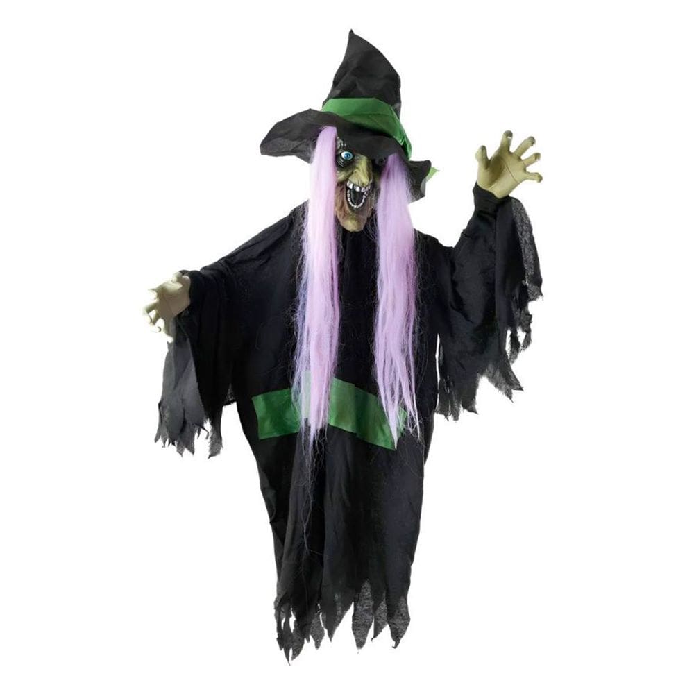 Boneco Bruxa Zidônia Decoração Halloween com Som e Luz