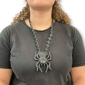 Colar Aranha de Borracha Halloween para Fantasias