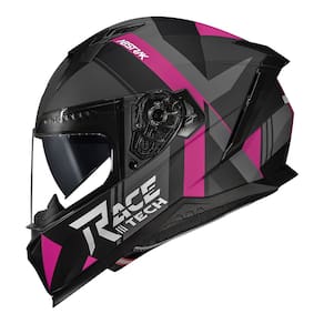 Capacete Race Tech Volt Abstrak Preto e Rosa Fosco
