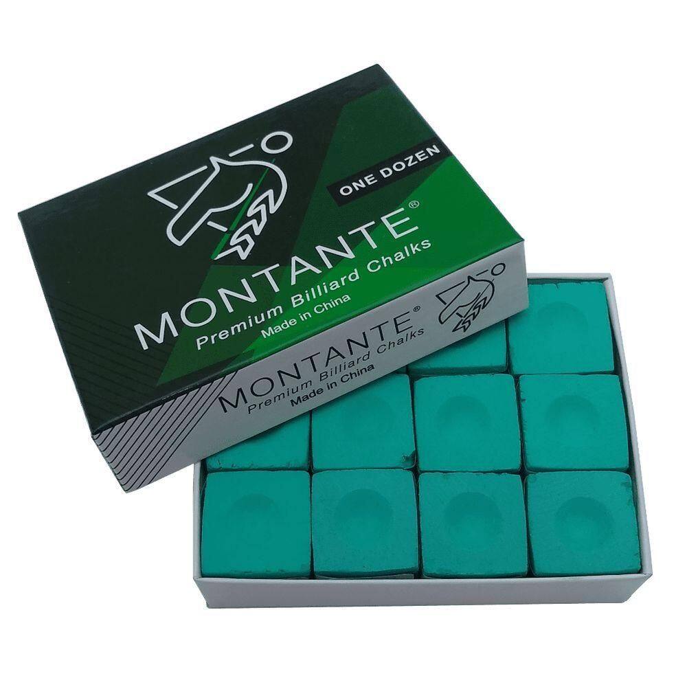 12 Un. Giz Montante Verde Billiard Chalk