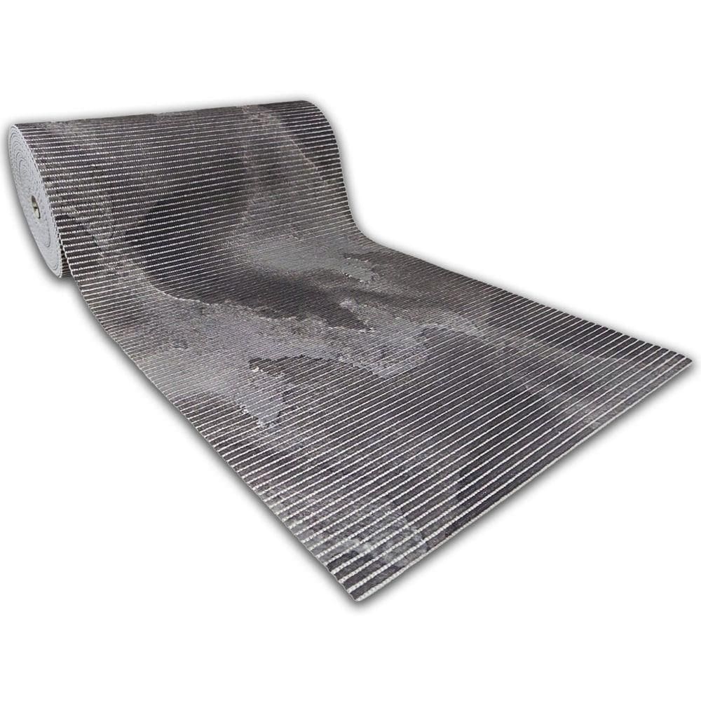 Tapete Passadeira Emborrachada Pvc Antiderrapante 0,65x4,00m Mármore Preto