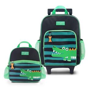 Conjunto De Mochila Com Rodinhas E Lancheira Térmica Infantil 4750ml Verde