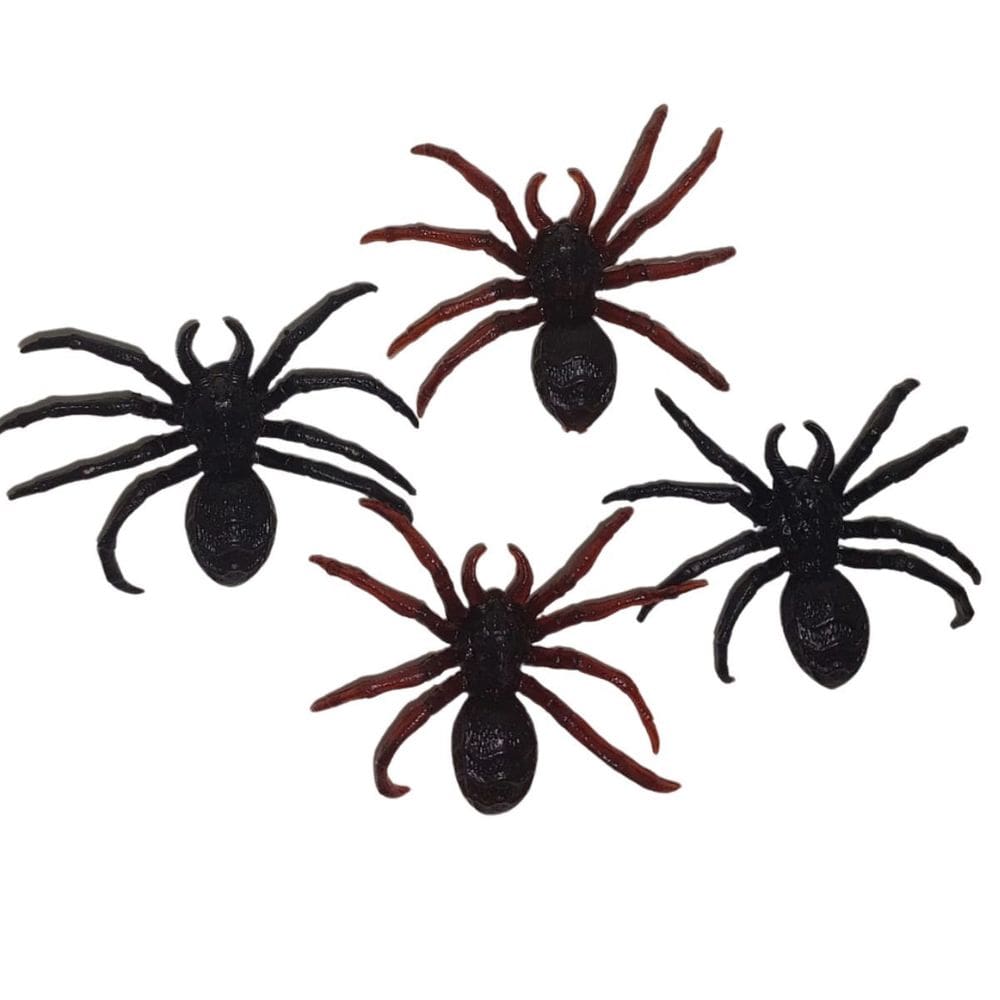 Mini Aranhas Venenosas Halloween de Plástico - 12 Unidades
