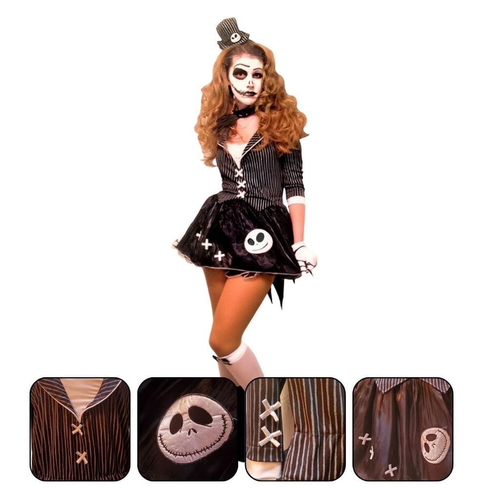 Fantasia Jack`s Girlfriend Halloween Visual Elegante Assustador