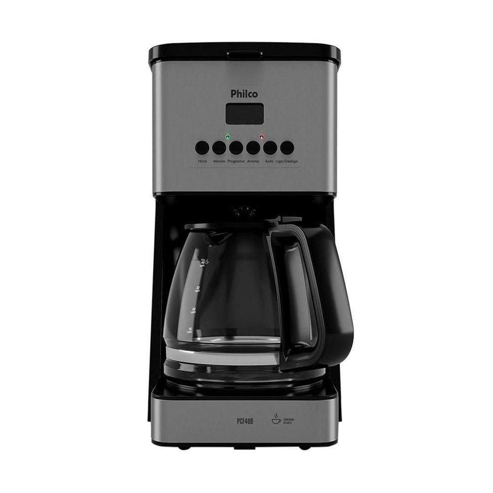 Cafeteira Elétrica Programável Philco 1,6L PCFD40-1 Preta/Inox 220V