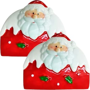 Kit 2 Porta Guardanapo Decorativo Papai Noel Natal Cerâmica