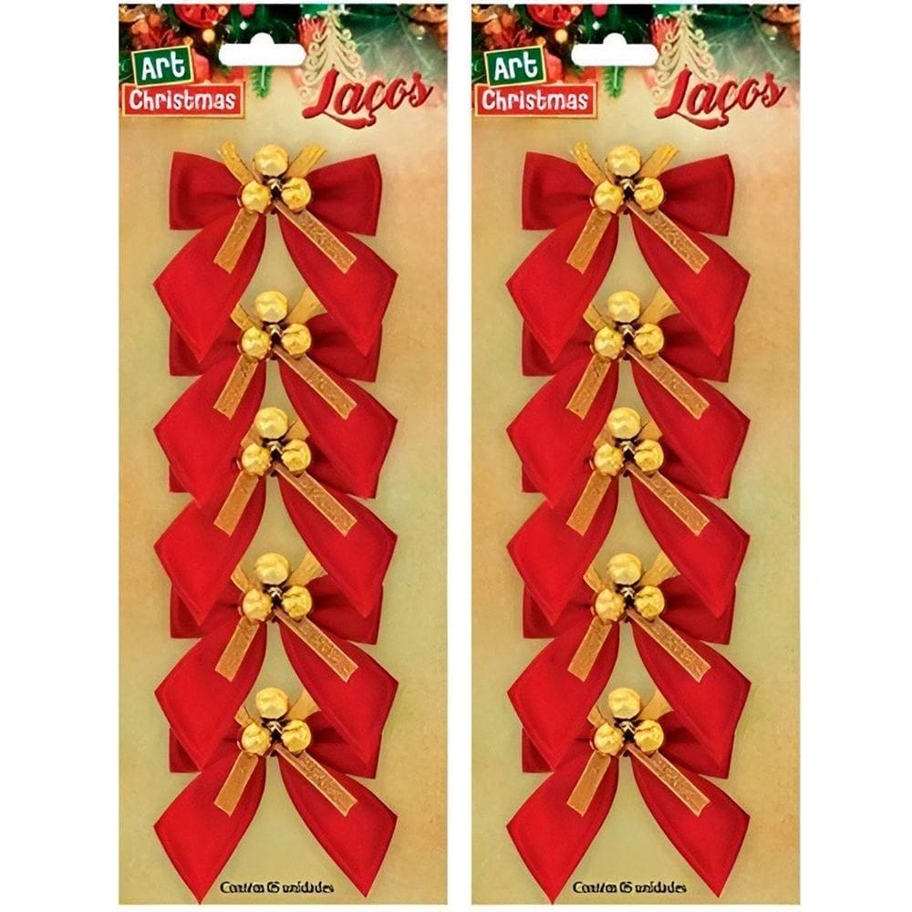 Kit 45 Laços De Bolinhas 9cm Decoração Natalina Brilhante