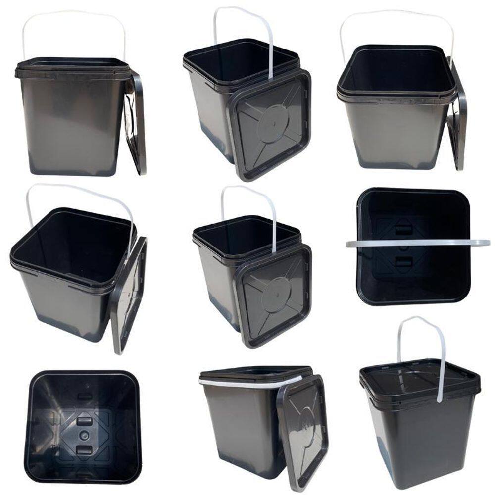 Balde Quadrado Plastico De 16 Litros Com Tampa