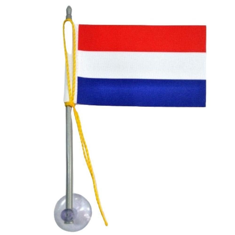 Mini Bandeira Holanda Com Ventosa Poliéster (5,5cm X 8,5cm)