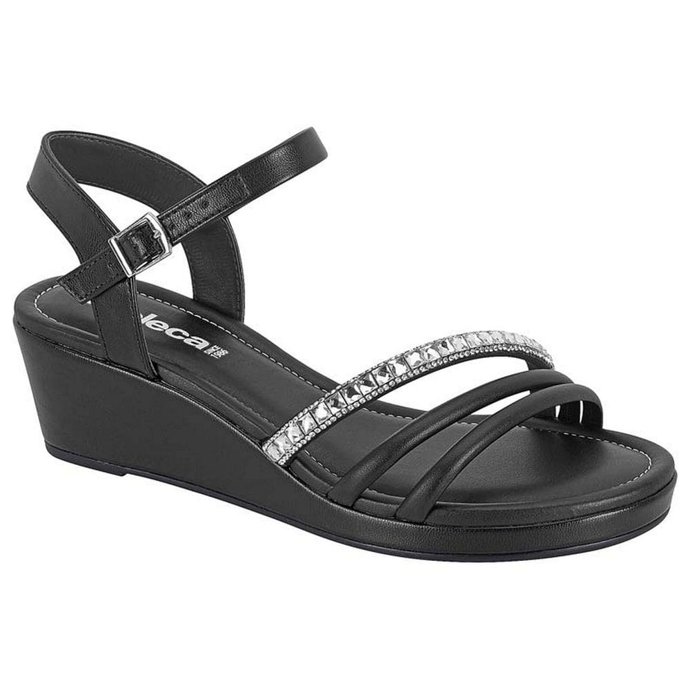 Sandalia Feminina Anabela Moleca Brilho Strass 5512.106