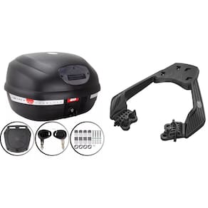 BAú 33L MONOLOCK FUME E-33NT Givi + Suporte Bagageiro Honda Cb300f Twister 23... scam Fiberforce