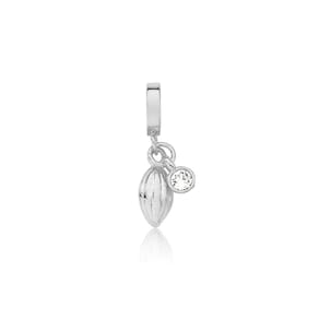 Charm Cacau com Ponto de Luz Revestido em Prata