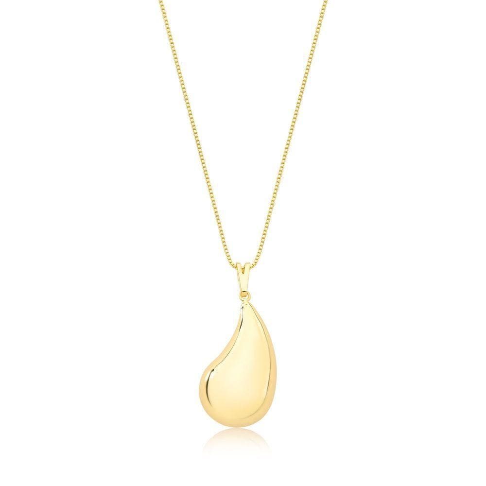 Colar Gota Revestido Em Ouro