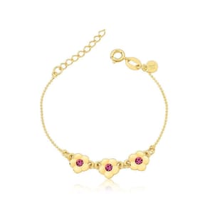 Pulseira Florzinhas Revestida Em Ouro