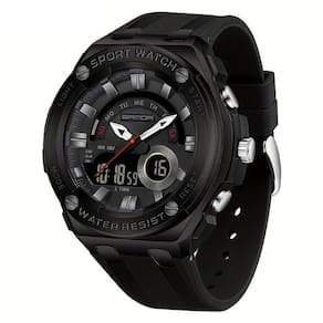 Relógio De Pulso Masculino à Prova D`água 50m Esportivo Multifuncional Com Pulseira De Silicone Preto