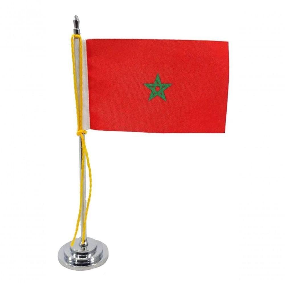 Mini Bandeira De Mesa Da Marrocos 15 Cm Poliéster