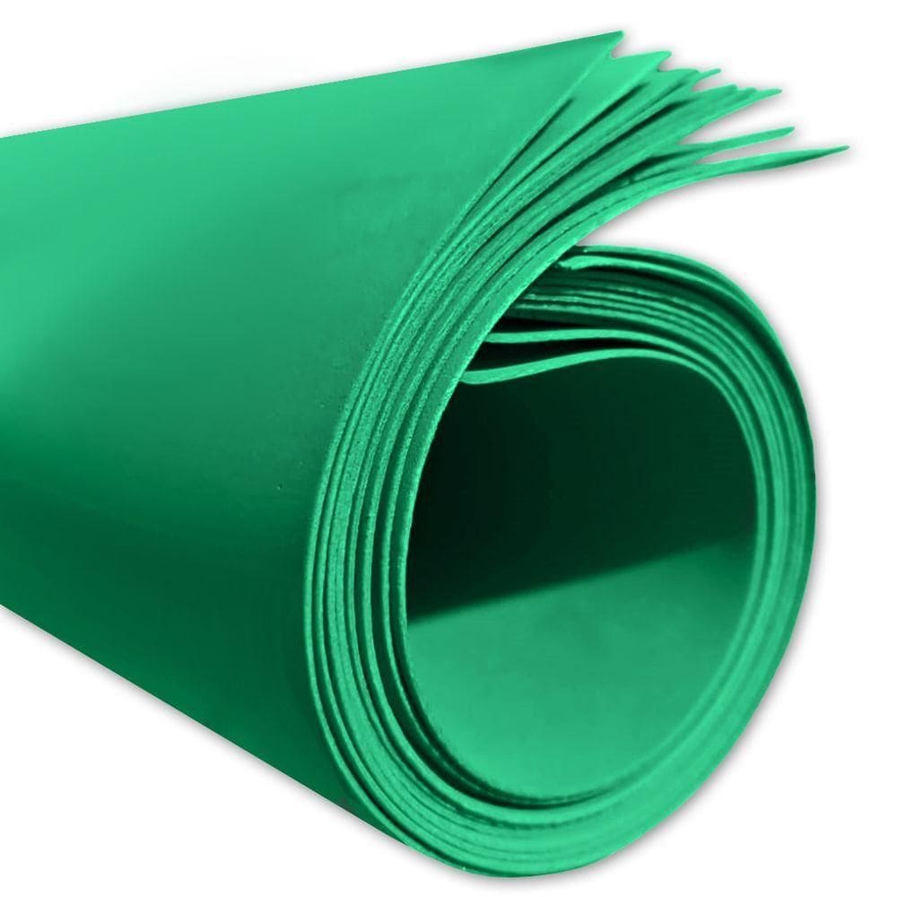 Kit 10 Placas De Eva Liso 1,5mm 40x60cm Artesanato - Cores Verde Bandeira