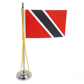 Mini Bandeira De Mesa Da Trinidad Tobago 15 Cm Poliéster