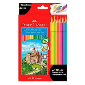 Lápis de Cor Ecolápis 120112+6N 18 Cores - Faber Castell
