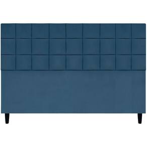 Cabeceira Decorativa Florem Para Cama De King 195 Cm Azul-marinho, Suede