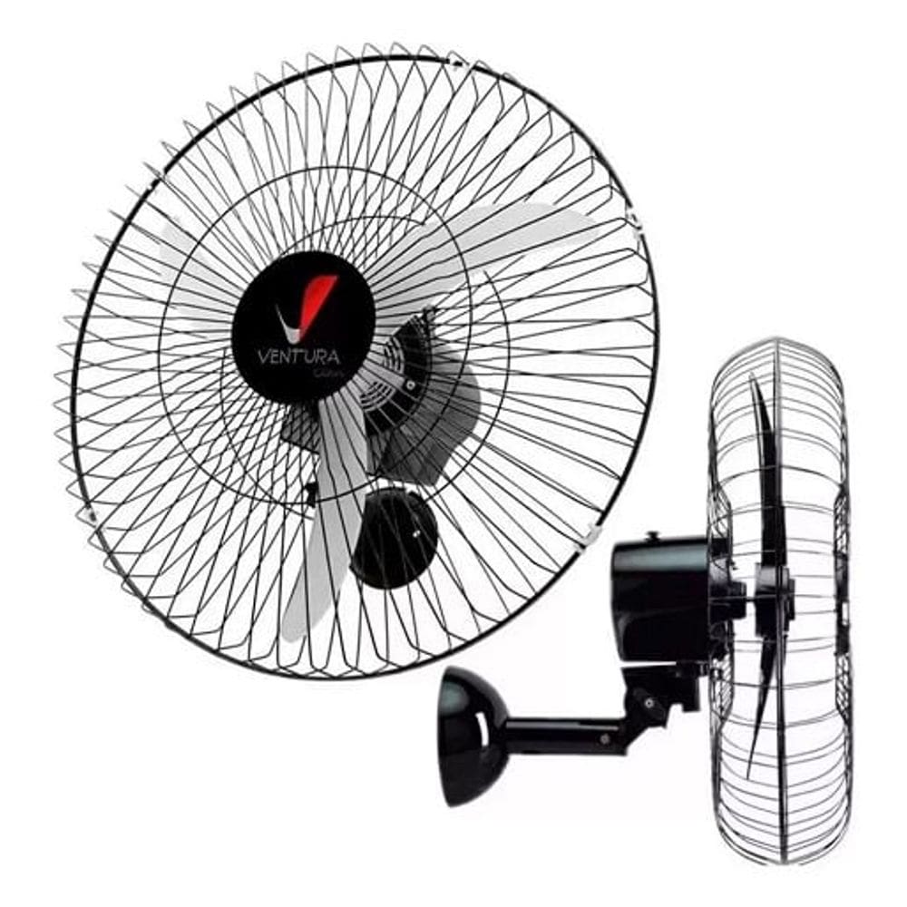Ventilador Parede 60CM Ventura Preto/Bi-Volt VENTI-DELTA