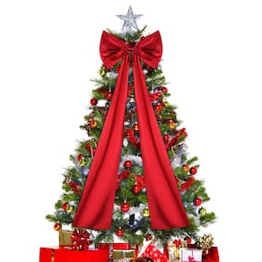 Laço de cobertura de árvore de Natal NEDROMYM Satin 120 cm vermelho