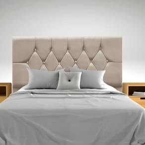 Cabeceira Solteiro Cama Box Estofada 90 Cm Suede Eva bege