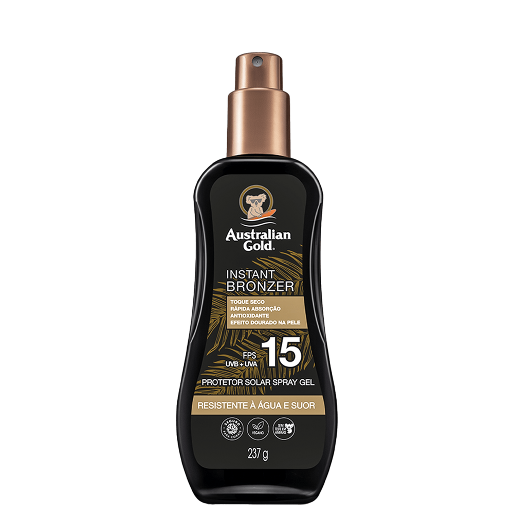 Australian Gold Instant Bronzer FPS 15 - Protetor Solar Spray 237g