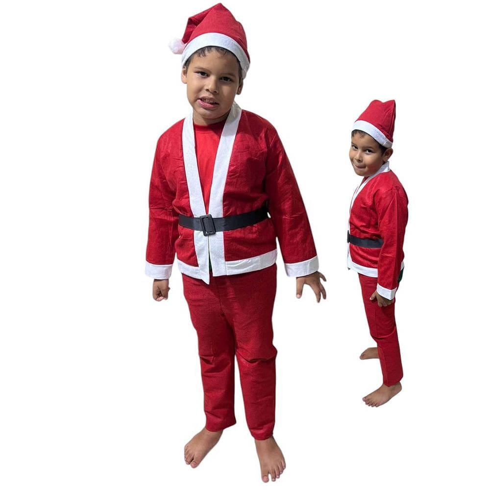 Roupa Papai Noel Natal Fantasia Completa Natalina Festa Evento Comemoraçao Confraternizaçao Fim De Ano