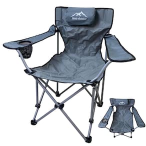 Cadeira de Camping Dobravel Retratil Apoio Braço Porta Copo Bolsa de Transporte Lazer Passeio Viagem Jardim Quintal Verao Praia Piscina