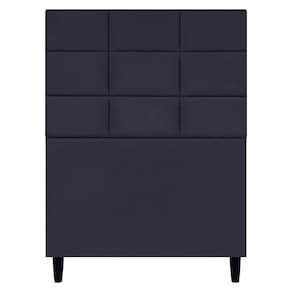 Cabeceira Decorativa Florem Para Cama De Solteiro 90 Cm Suede Preto, Suede