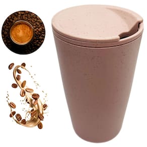 Copo Bambu C/ Tampa Ecológico Térmico Microondas 500ML Rose