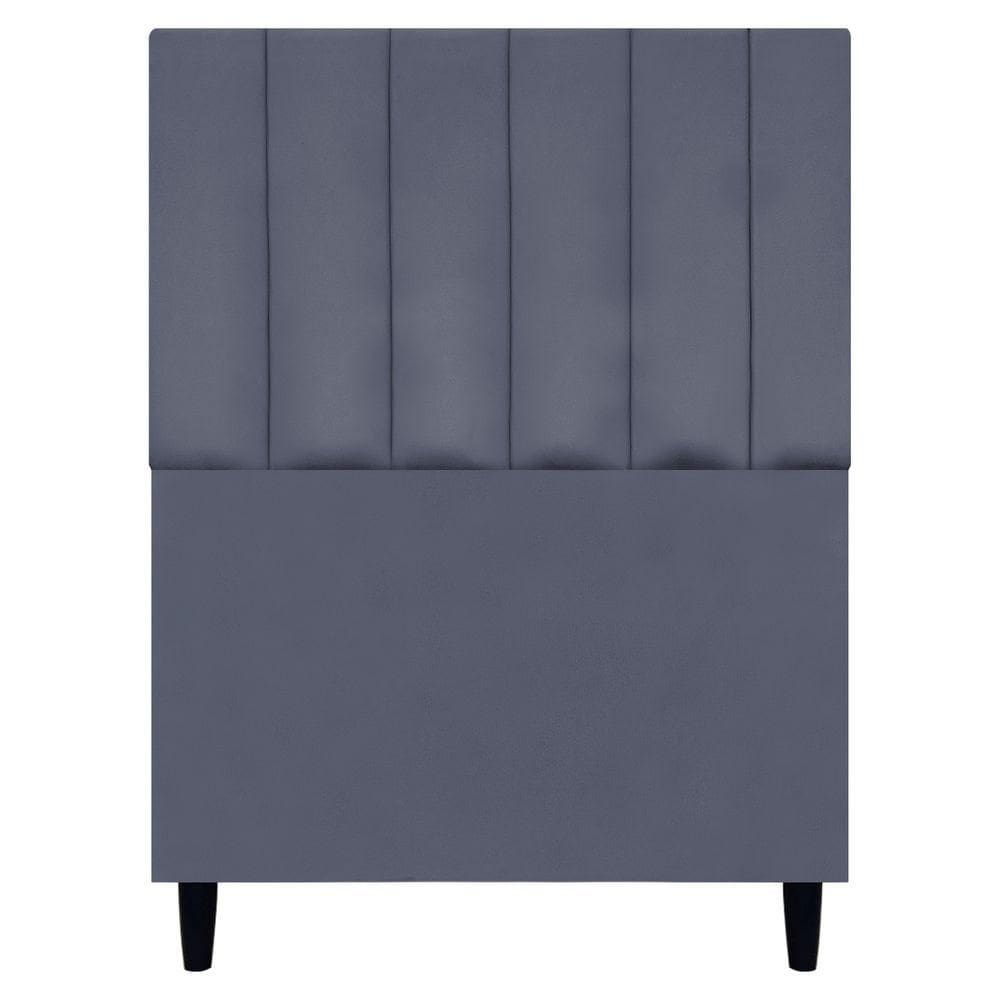 Cabeceira Decorativa Elen Para Cama De Solteiro 90cm Suede Cinza, Suede